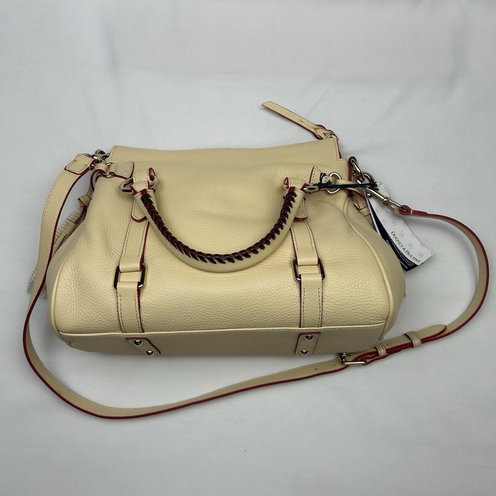 NWT Dooney & Bourke Florentine Small Satchel Butter Yellow Pebble Leather RARE - Picture 5 of 16